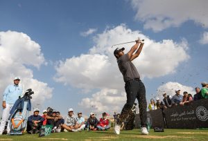 Egyptian star Issa Abou El Ela shows off his skills to youngsters at a special golfing clinic held at Madinaty Golf Club